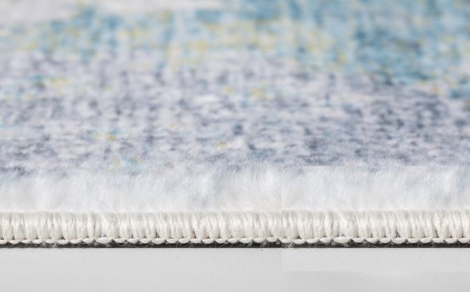 HomeRoots 2' x 7' Blue Yellow Abstract Sky Runner Rug