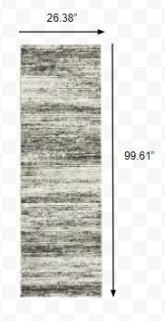 HomeRoots 2' x 8' Ash and Slate Abstract Runner Rug