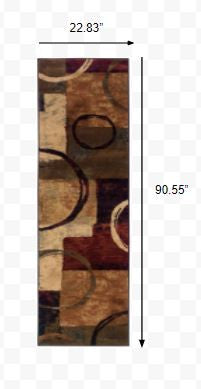 HomeRoots 2’ x 8’ Brown and Black Abstract Geometric Runner Rug