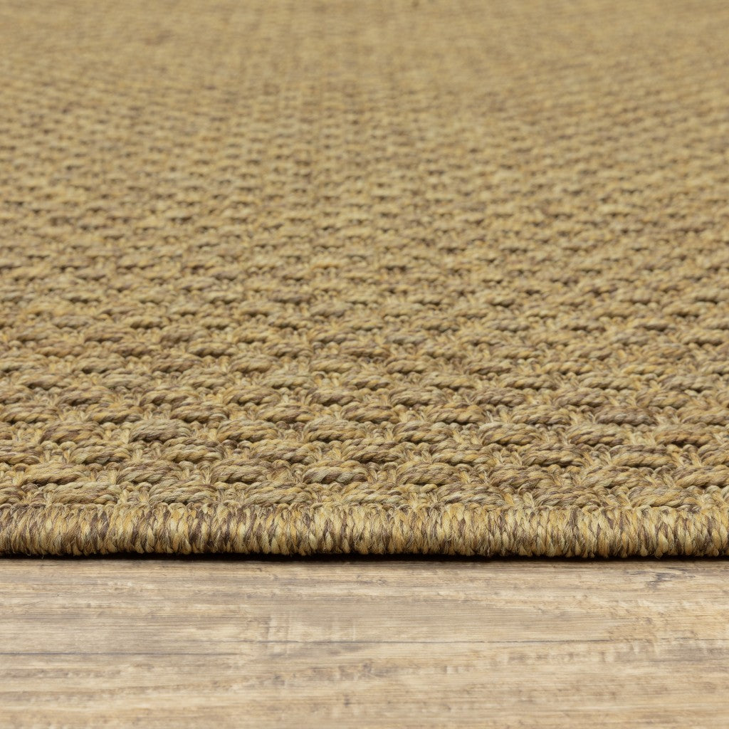 HomeRoots 2’ x 8’ Indoor Outdoor Runner Rug in Solid Tan Finish