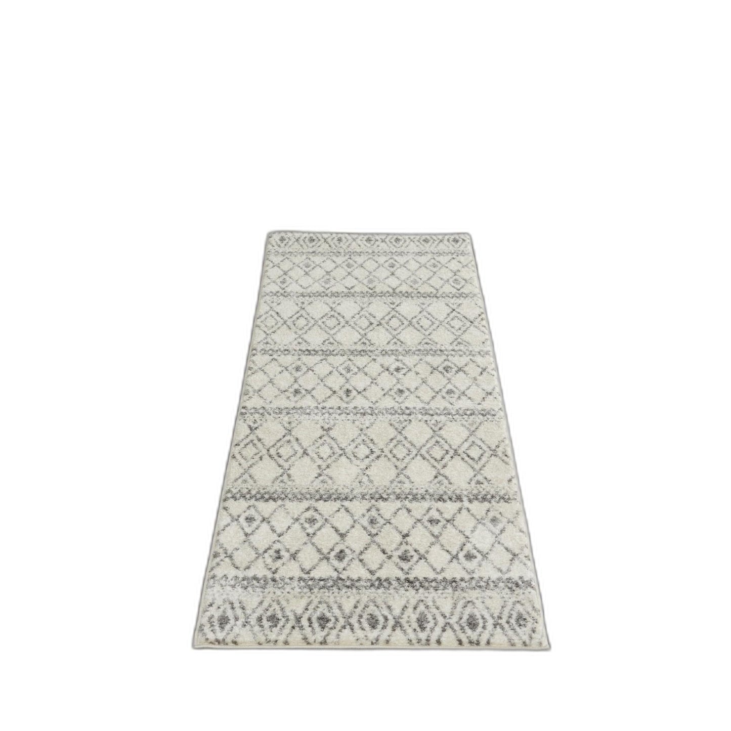 HomeRoots 2' x 8' Ivory and Gray Berber Pattern Runner Rug