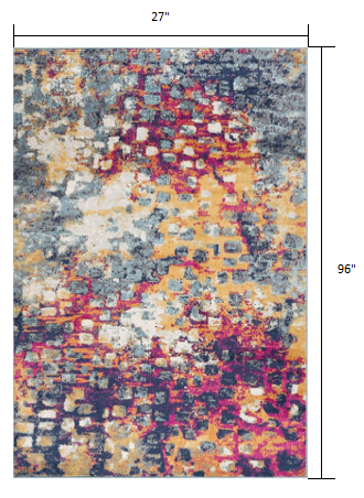 HomeRoots 2' x 8' Multicolored Abstract Painting Runner Rug