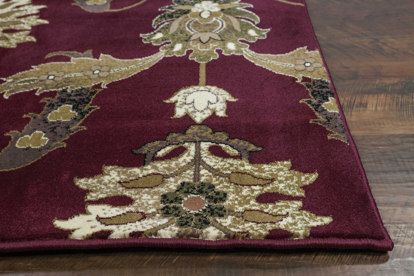 HomeRoots 2' x 8' Red Floral Traditional Runner Rug