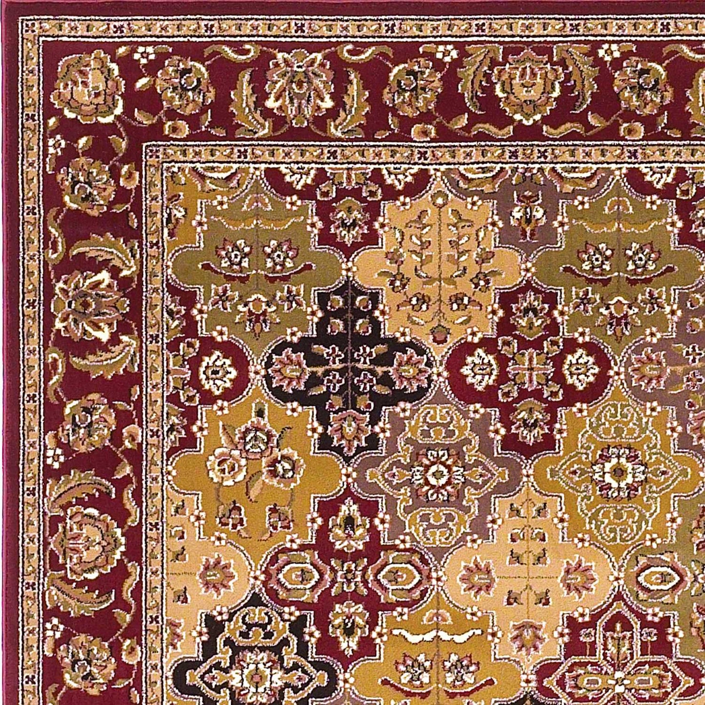 HomeRoots 2' x 8' Red Panel Runner Rug