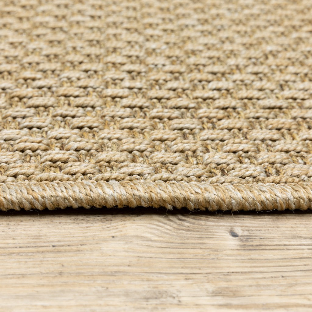 HomeRoots 2’ x 8’ Solid Sand Beige Indoor Outdoor Runner Rug