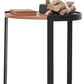 HomeRoots 20" Contempo Brown and Black Round Wood Tri Leg End Table