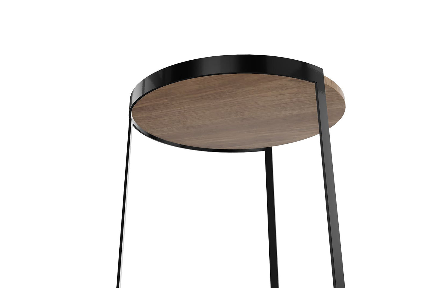 HomeRoots 20" Contempo Brown and Black Round Wood Tri Leg End Table