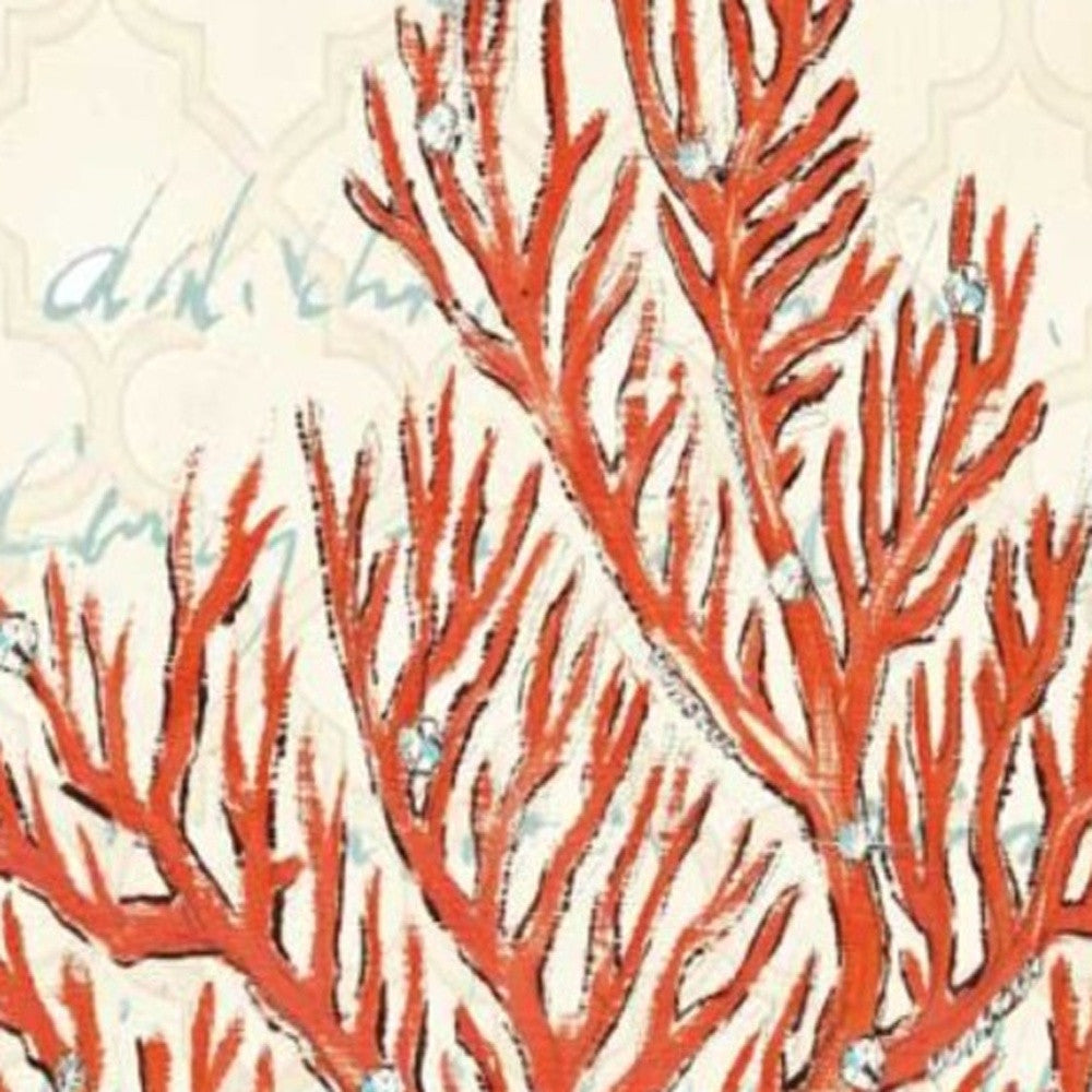 HomeRoots 20" Fancy Orange Underwater Coral 1 Giclee Wrap Canvas Wall Art