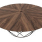 HomeRoots 20" Mod Geo Wedges Brown and Black Wood and Iron End Table