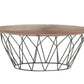 HomeRoots 20" Mod Geo Wedges Brown and Black Wood and Iron End Table