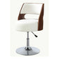 HomeRoots 20" x 20" x 31" Swivel Adjustable Stool In White And Walnut Finish