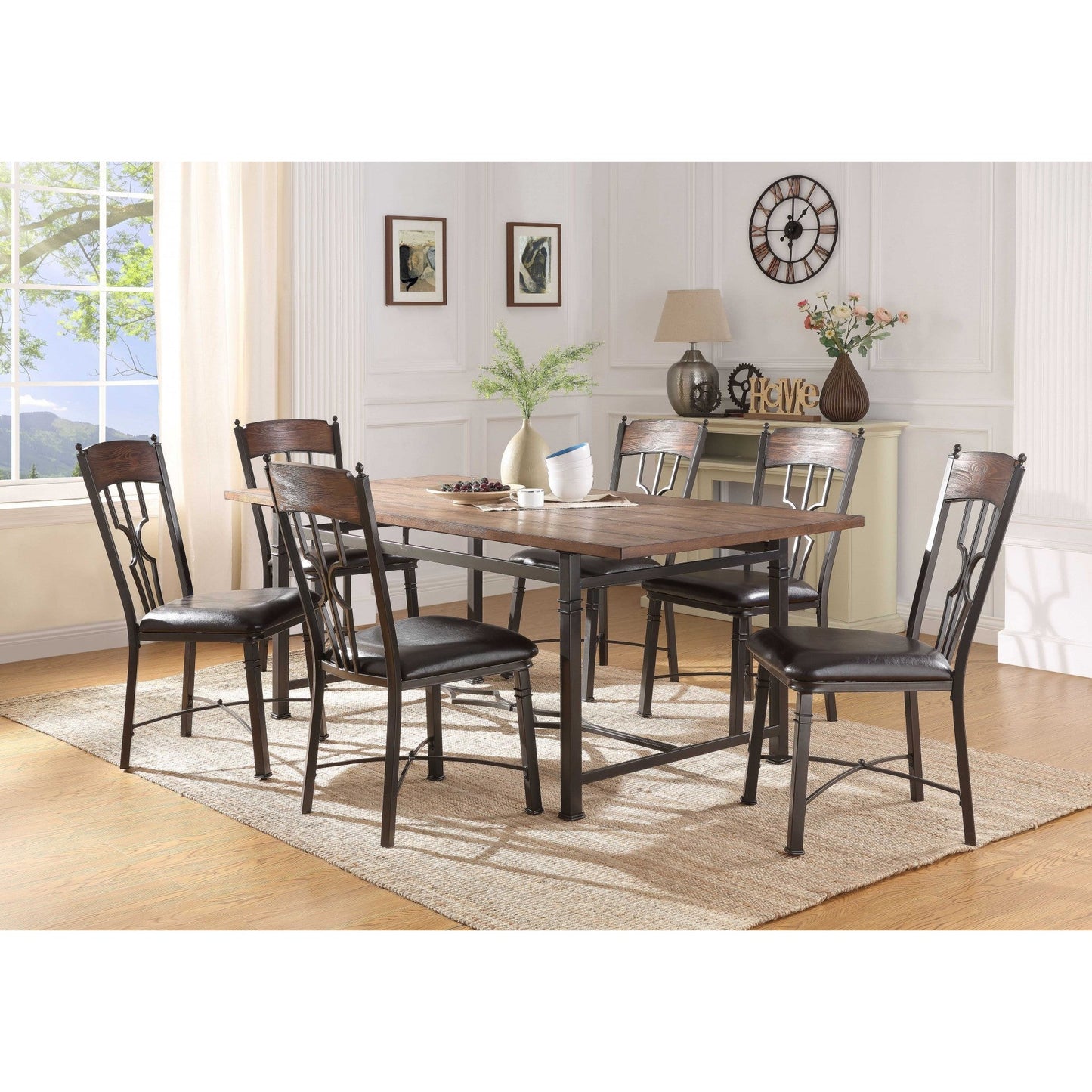HomeRoots 20" x 23" x 39" Espresso And Dark Bronze Side Chair In Set of Two