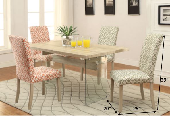 HomeRoots 20' x 25' x 39' 2-Piece Green And Light Oak Side Chair