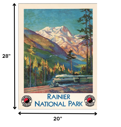 HomeRoots 20" x 28" Rainier National Park c1920s Vintage Travel Poster Wall Art