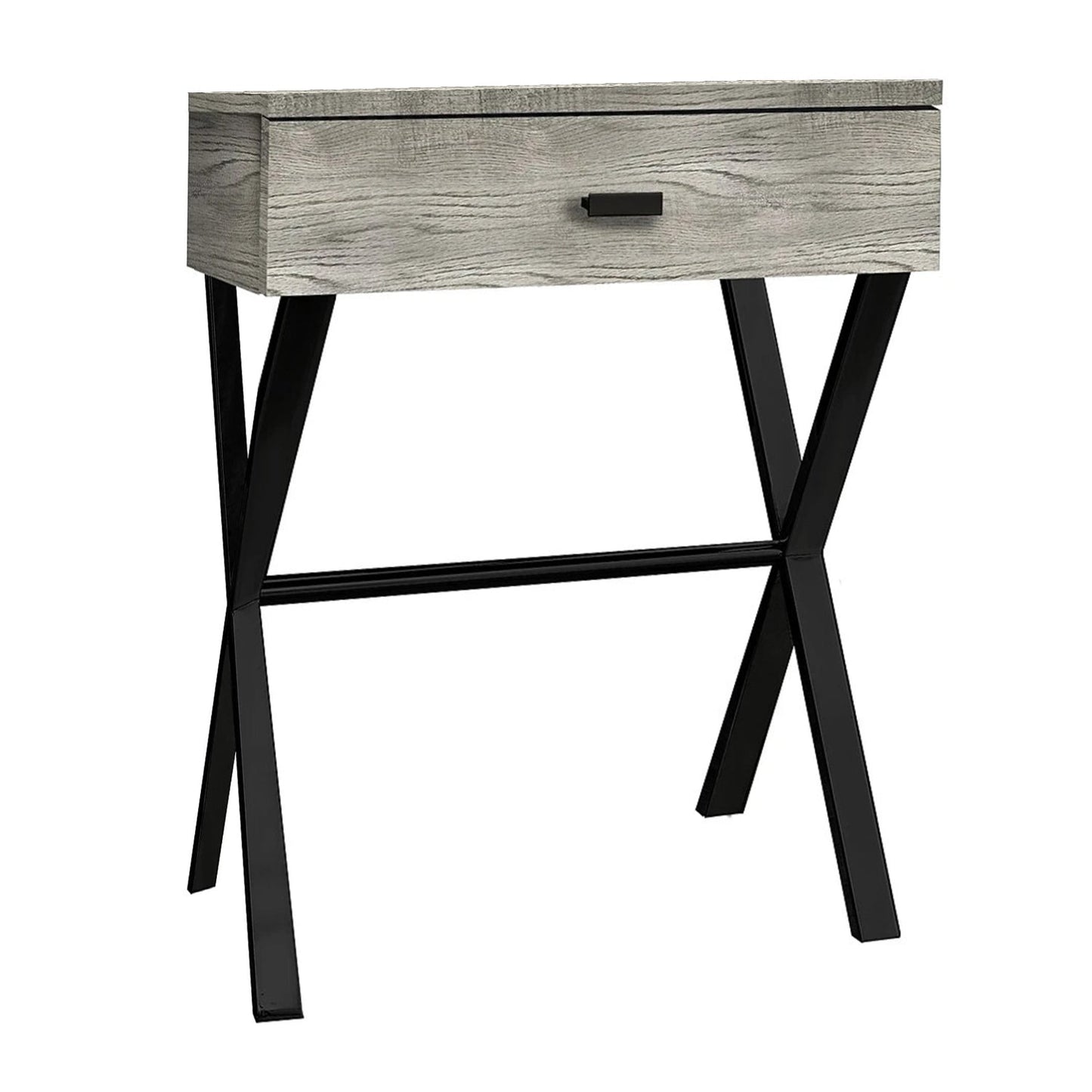 HomeRoots 22" End Table With Drawer in Black and Gray Finish