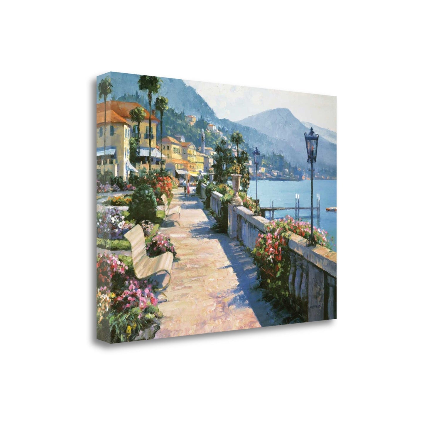 HomeRoots 23" Coastal Promenade Print on Gallery Wrap Canvas Wall Art