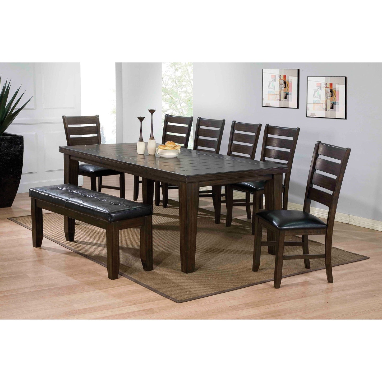 HomeRoots 23" x 20" x 40" Black And Espresso Side Chair In Set Of Two