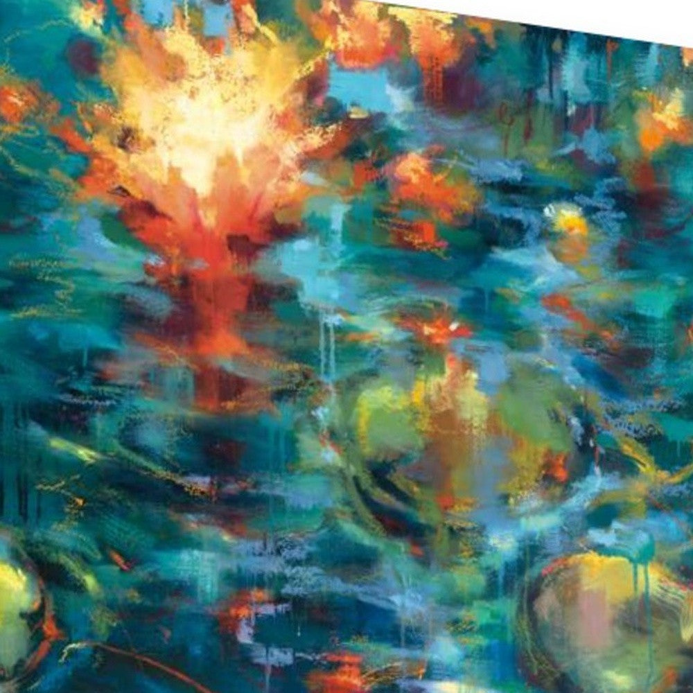 HomeRoots 24" Abstract Colorful Pond 3 Giclee Wrap Canvas Wall Art