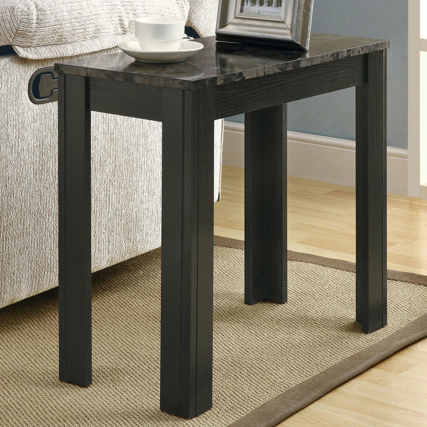 HomeRoots 24" Console Table in Gray and Black Finish