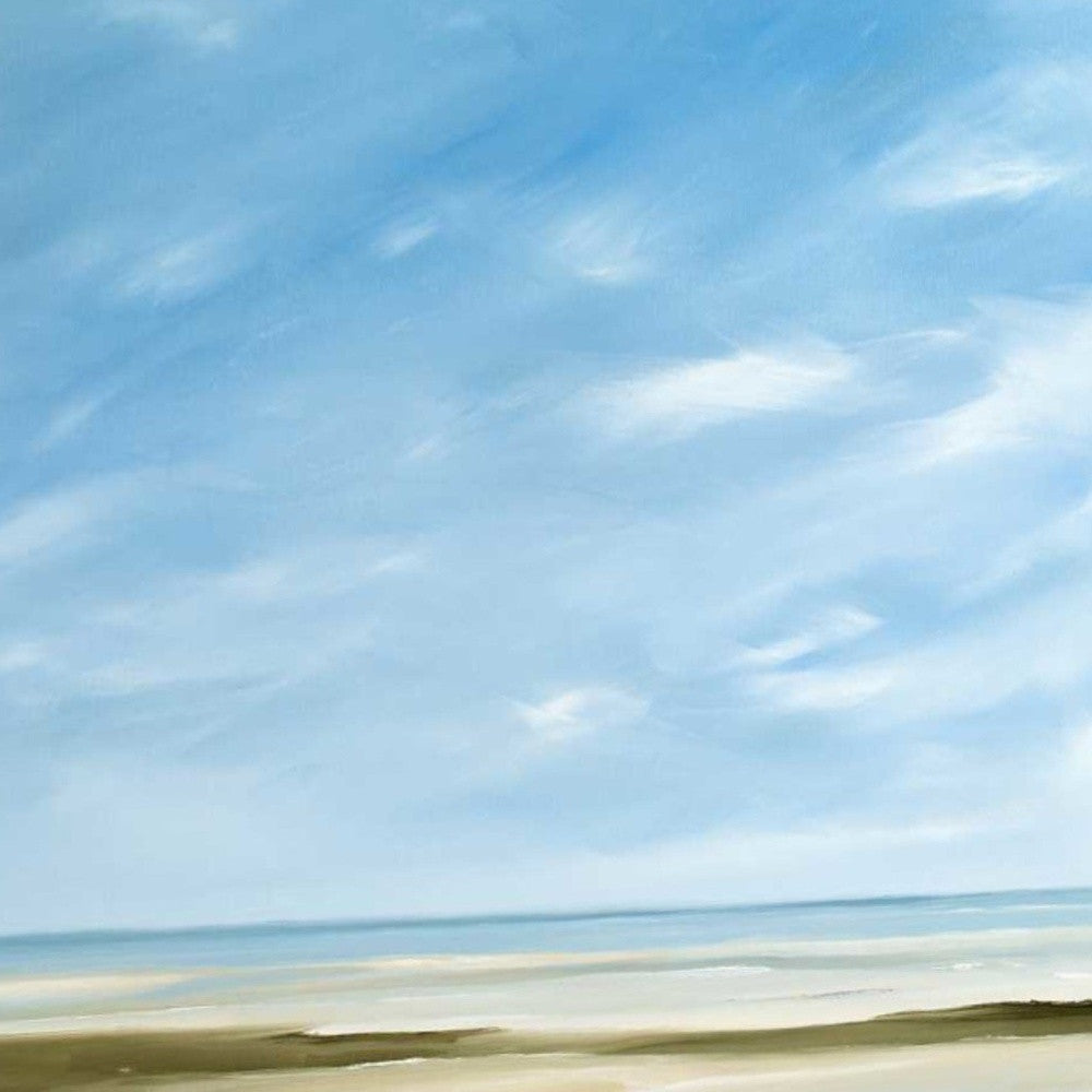 HomeRoots 24" Empty Beach on a Bright Sunny Day Giclee Wrap Canvas Wall Art
