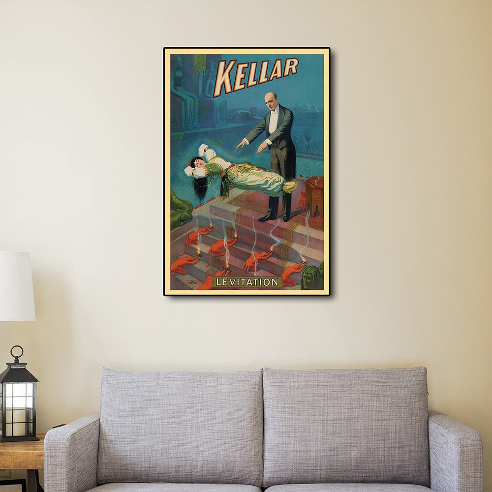 HomeRoots 24" x 36" Kellar Levitation Vintage Magic Poster Wall Art