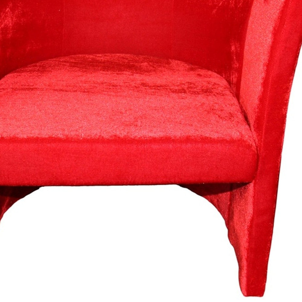 HomeRoots 25" Luxurious Wood and Microfiber Folding Chair in Red Finish