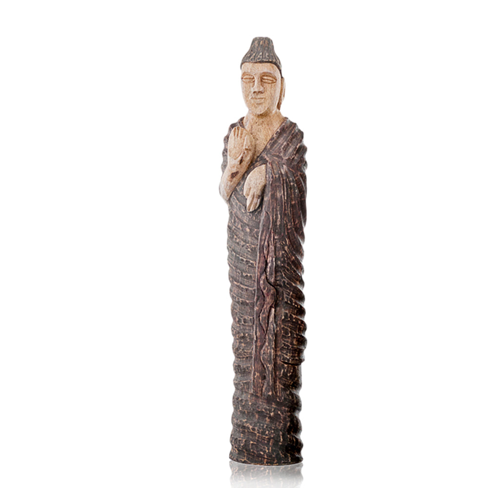 HomeRoots 25' Natural and Brown Standing Buddha Sculpture