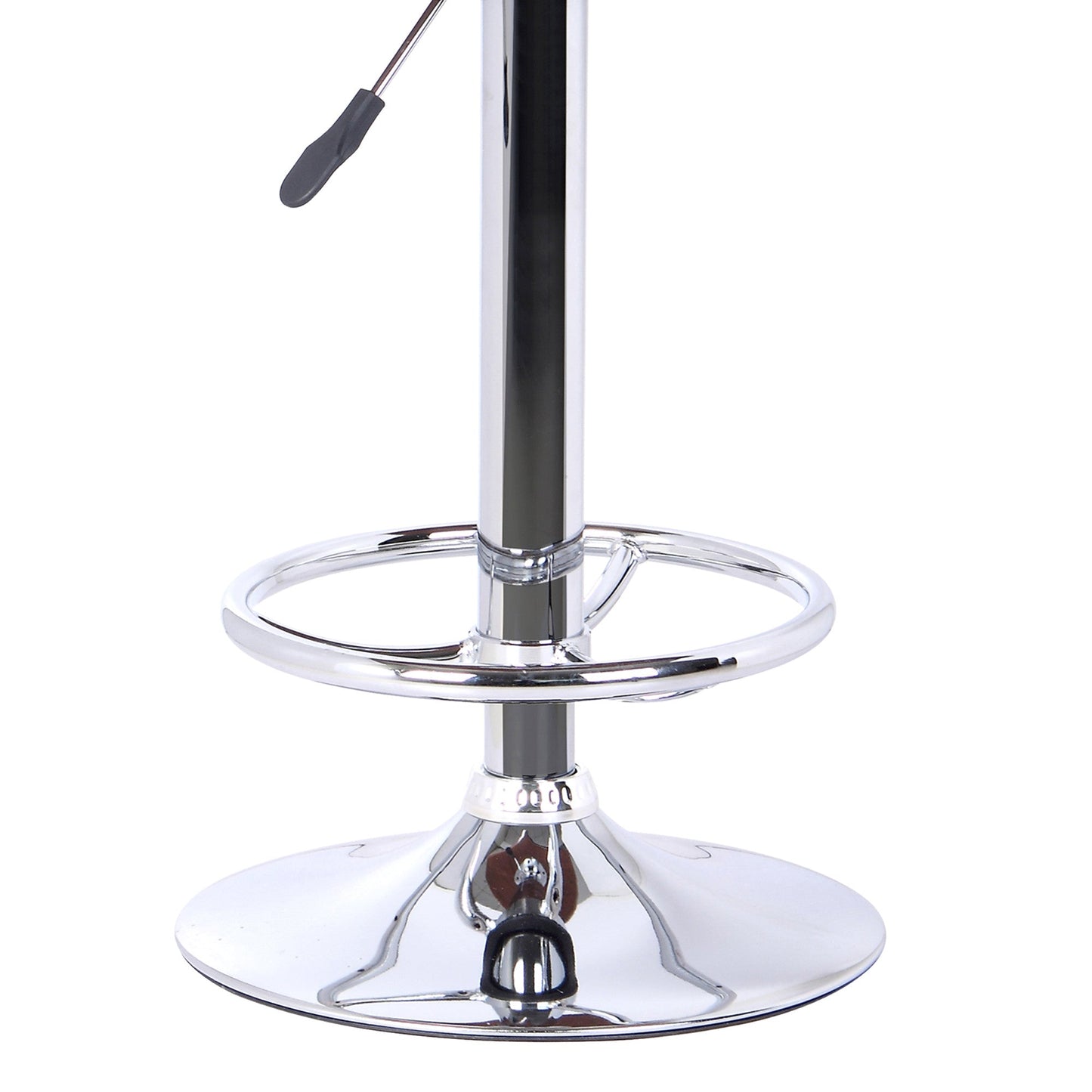HomeRoots 26" Black Faux Leather Chrome Finished Bar Stool