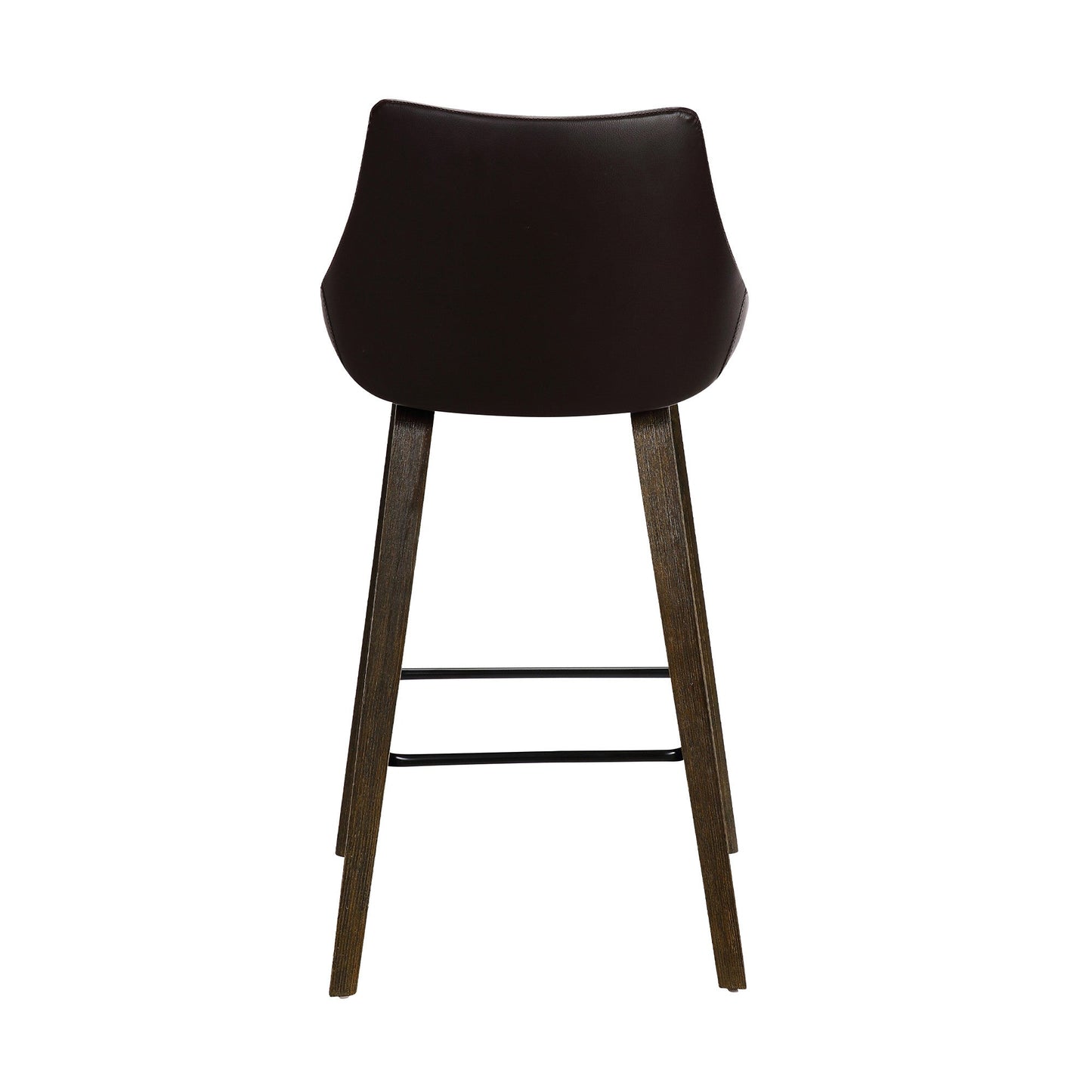 HomeRoots 26" Brown Tufted Velvet Upholstered Bar Stool