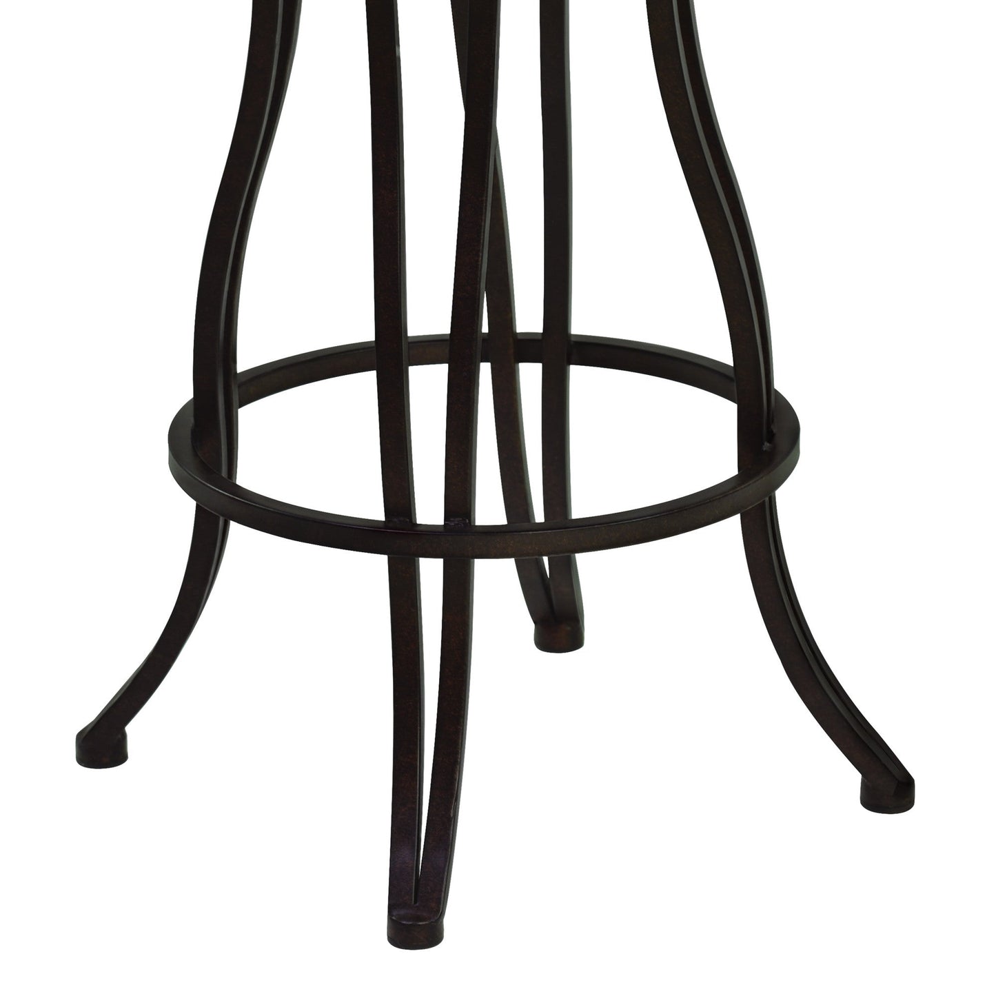 HomeRoots 26" Dark Espresso Scroll Back Metal Swivel Bar Stool