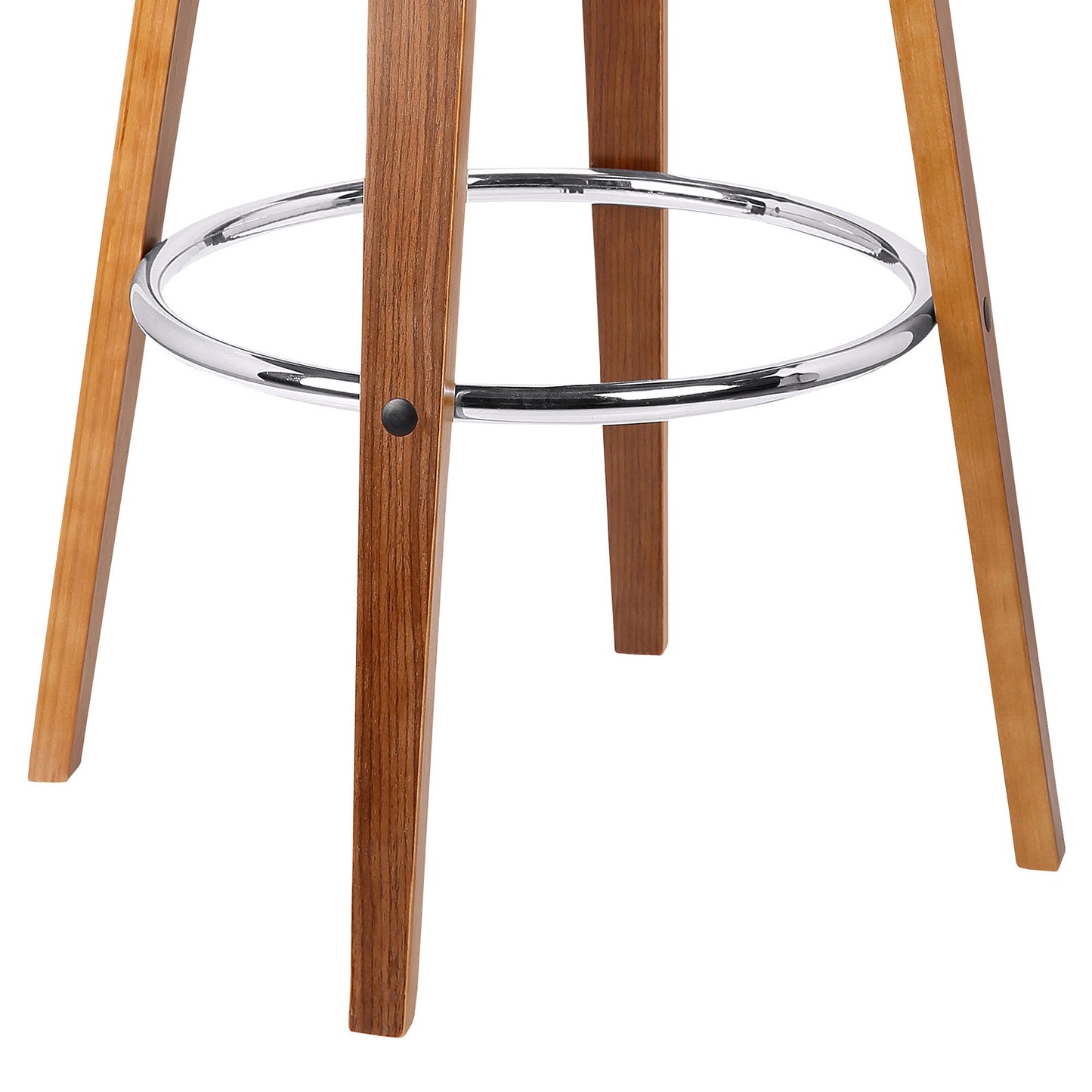 HomeRoots 26" Gray Modern Faux Leather Swivel Bar Stool