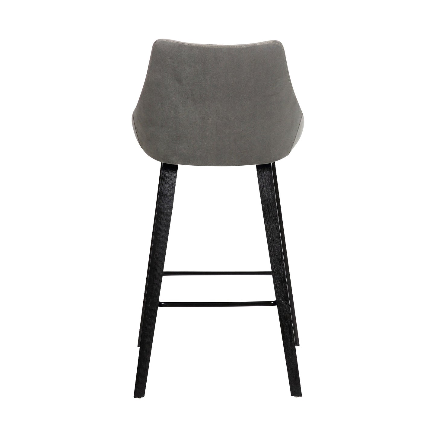 HomeRoots 26" Gray Tufted Velvet Upholstered Bar Stool