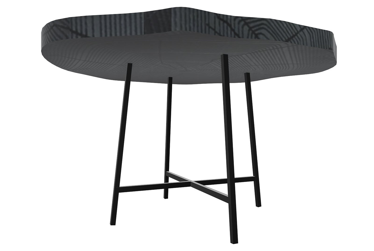 HomeRoots 26" Modern Black Organic Shaped Wood And Metal End Table