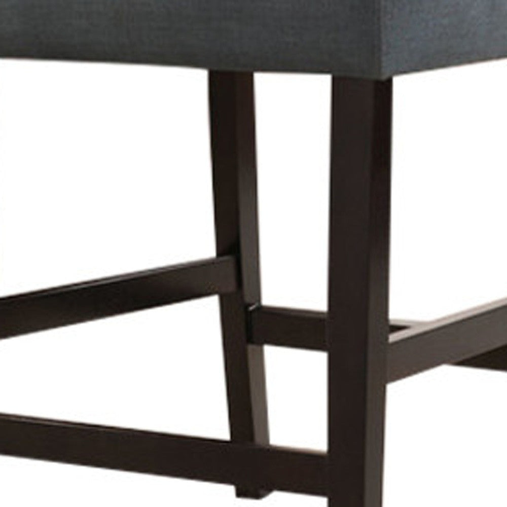 HomeRoots 26" x 21" x 41" Gray Linen And Walnut Counter Height Chair in Set of Two