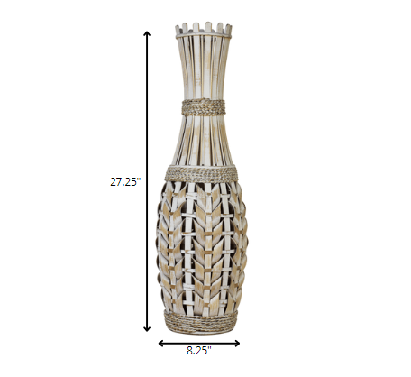 HomeRoots 27 Weaving Bamboo Vase