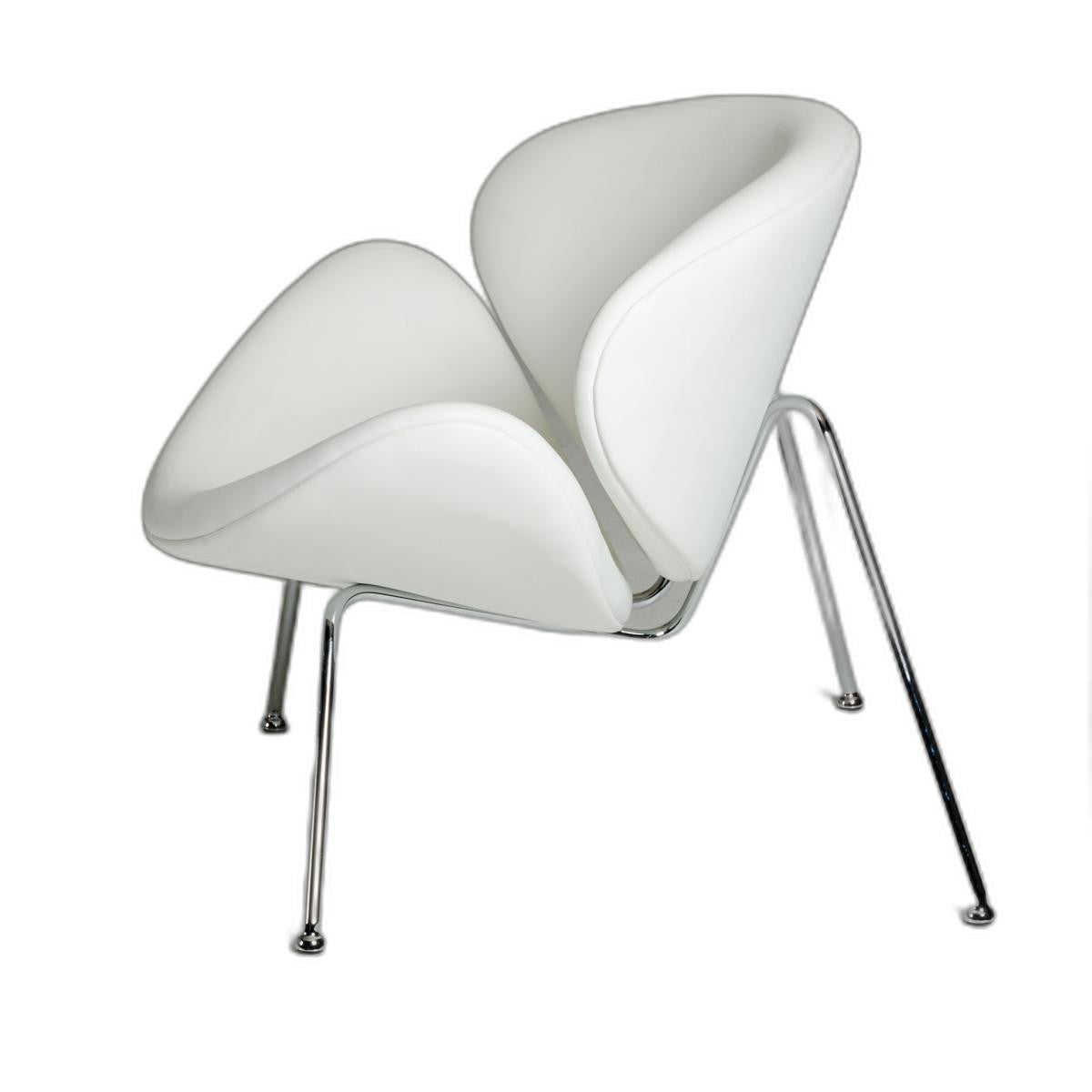 HomeRoots 28" Leatherette Accent Chair in White Finish