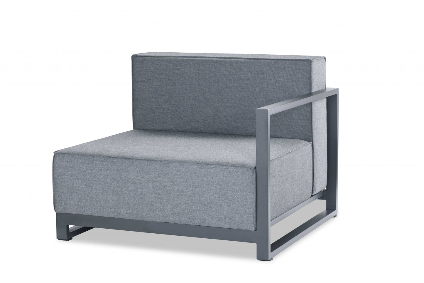 HomeRoots 29" 37"x 41" Acrylic Modular Right Arm Chair in Gray Finish