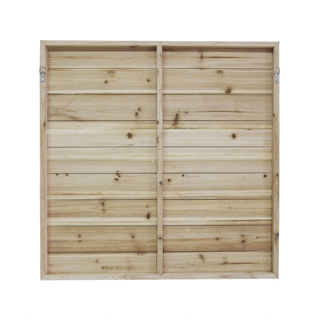 HomeRoots 29" Blue and Aqua Medallion Wood Plank Wall Art