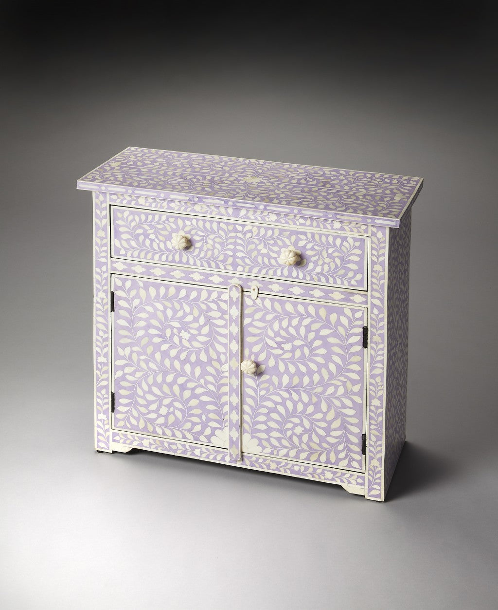 HomeRoots 29" Manufactured Wood Drawer Chest in Purple Finish