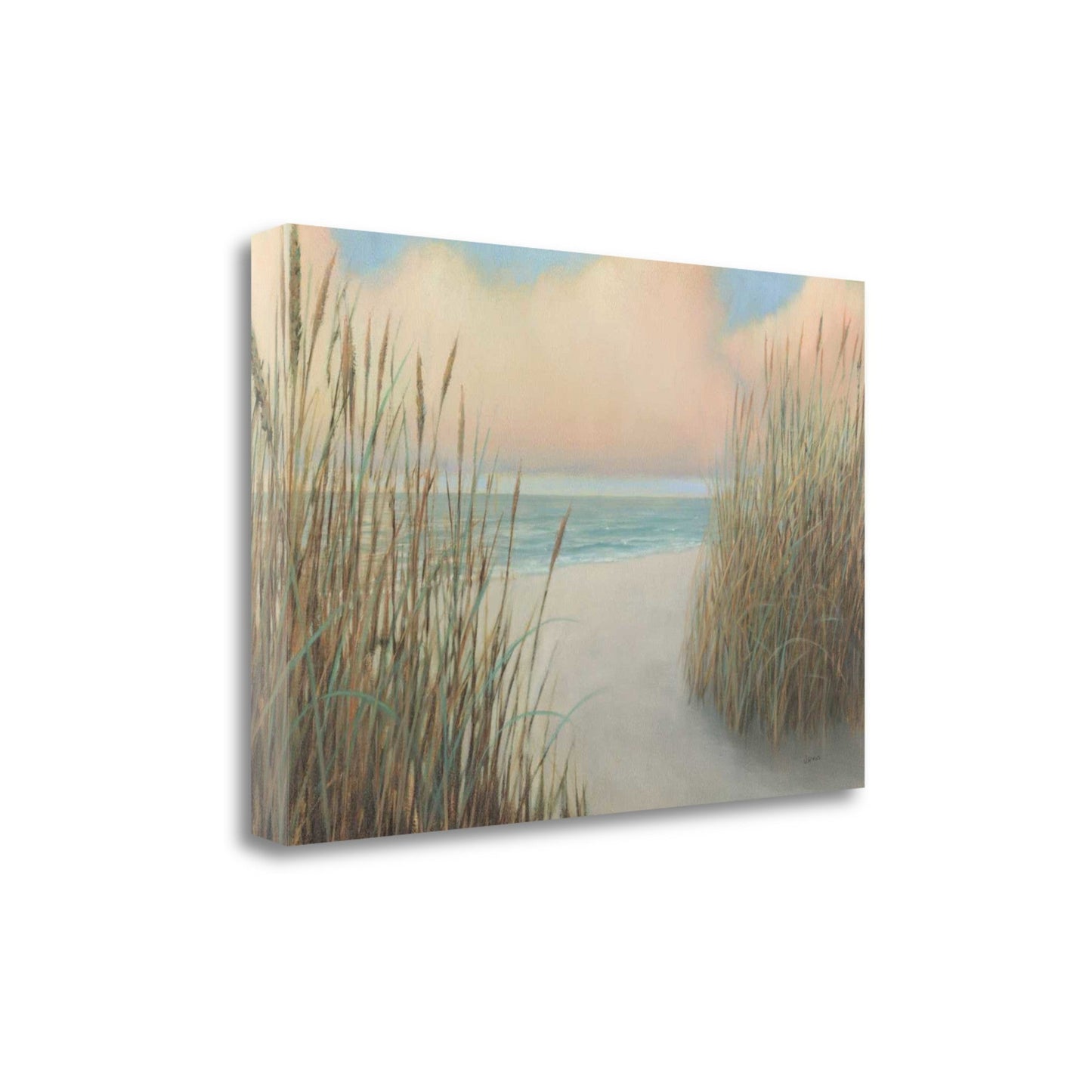 HomeRoots 29" Natural Coastal Beach Trail Giclee Print on Gallery Wrap Canvas Wall Art