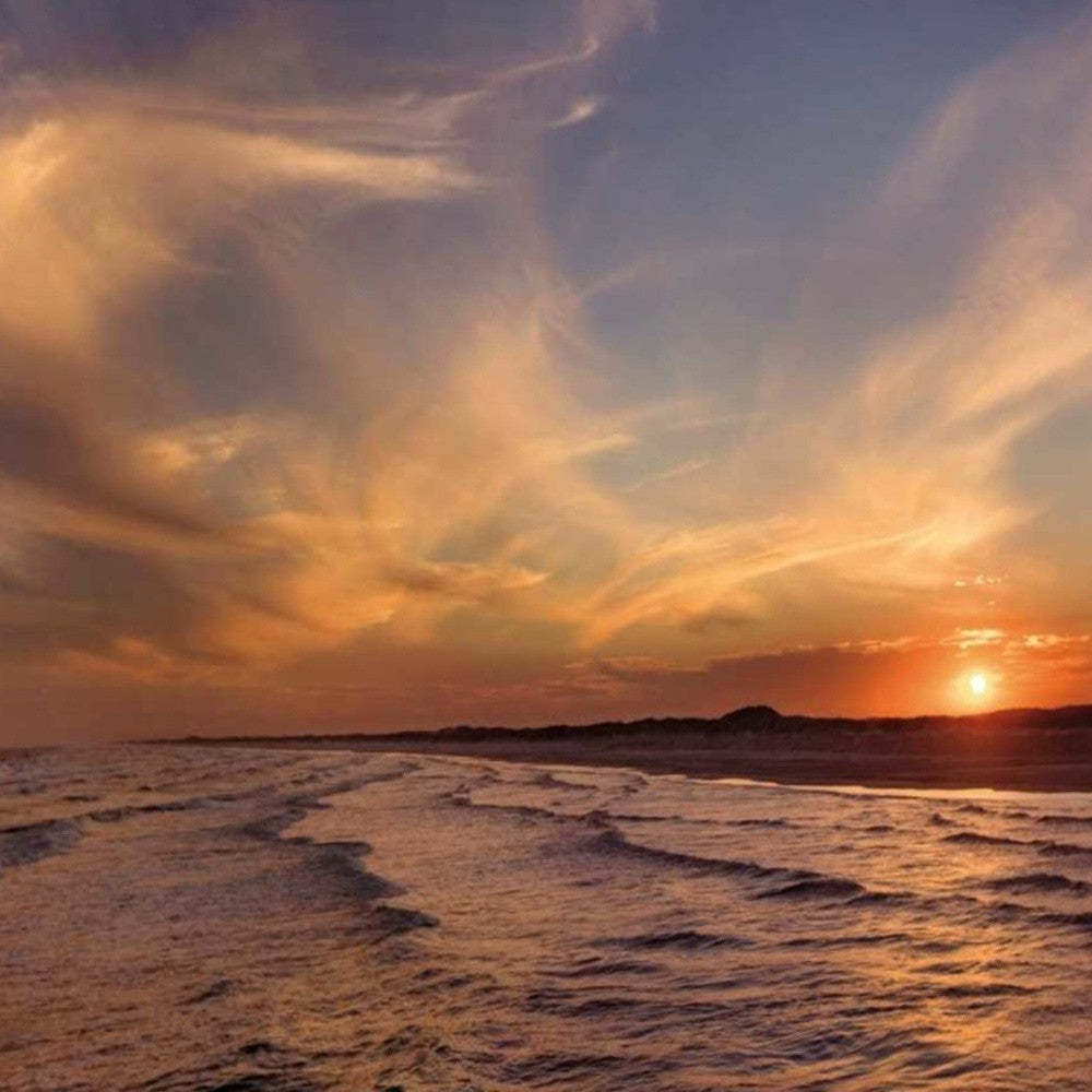 HomeRoots 29" Orange Sunset Over The Ocean 3 Giclee Wrap Canvas Wall Art