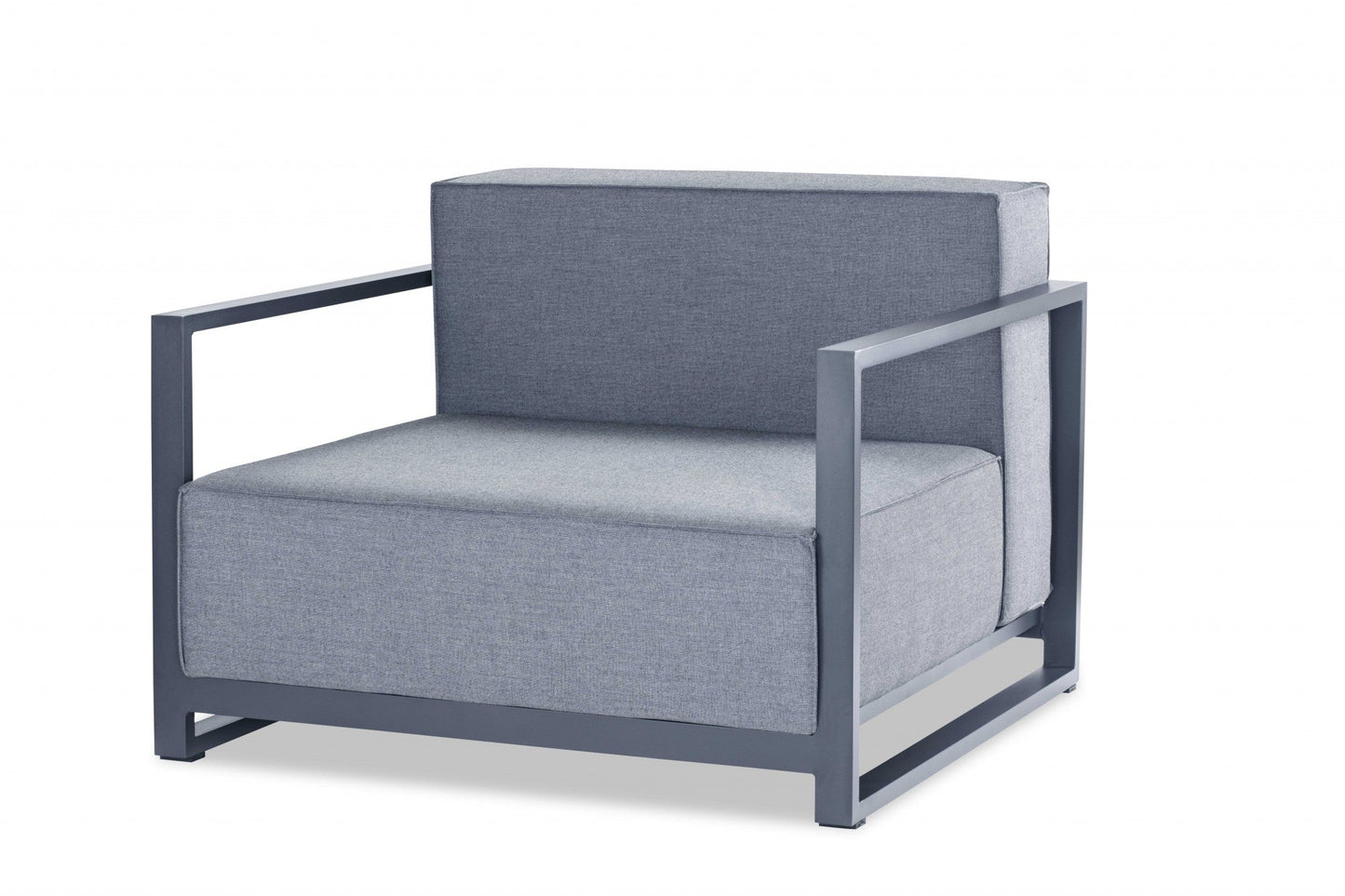 HomeRoots 29" x 39" x 41" Aluminum Armchair in Gray Finish