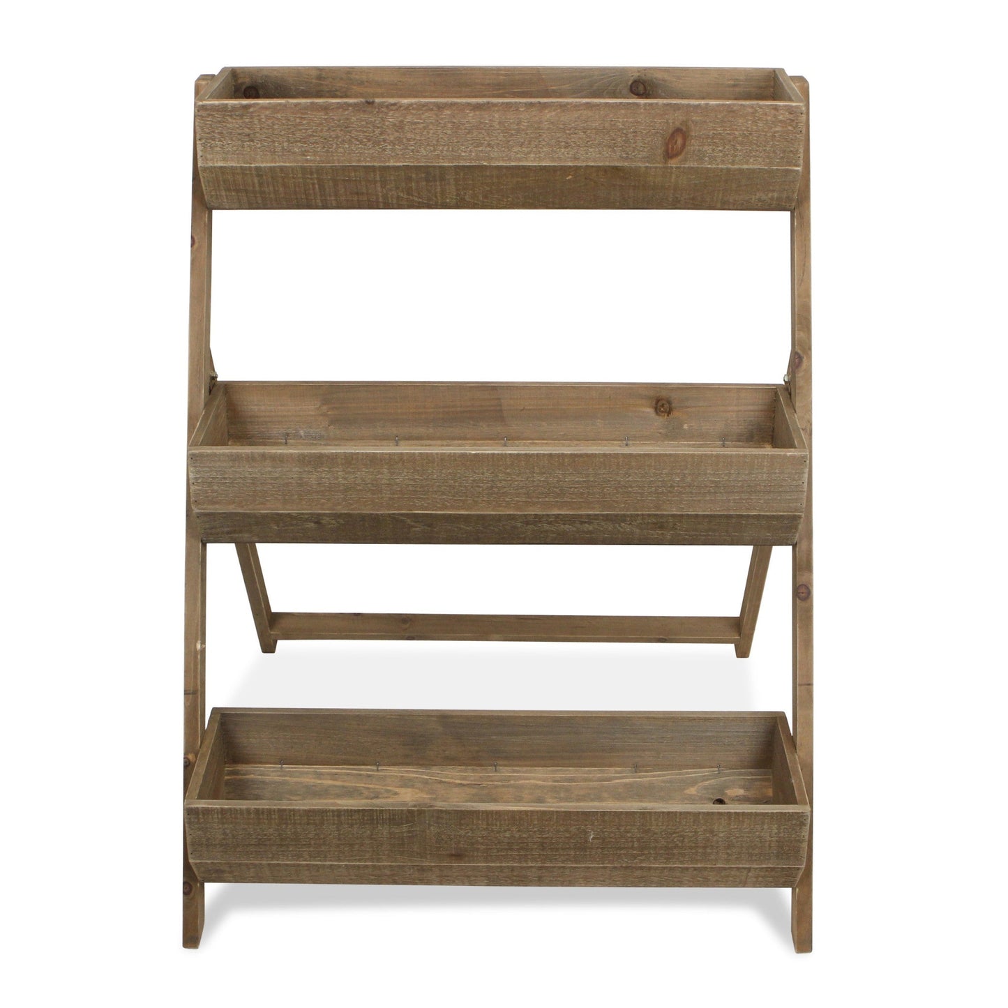 HomeRoots 3 Tier Wooden Shelves Storage Plant Stand