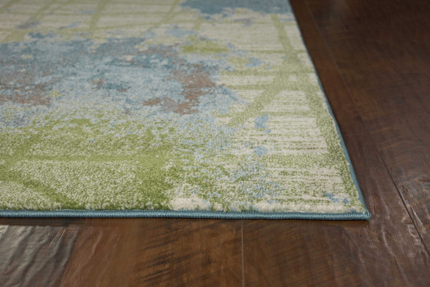 HomeRoots 3' x 5' Green or Blue Abstract Watercolor Area Rug