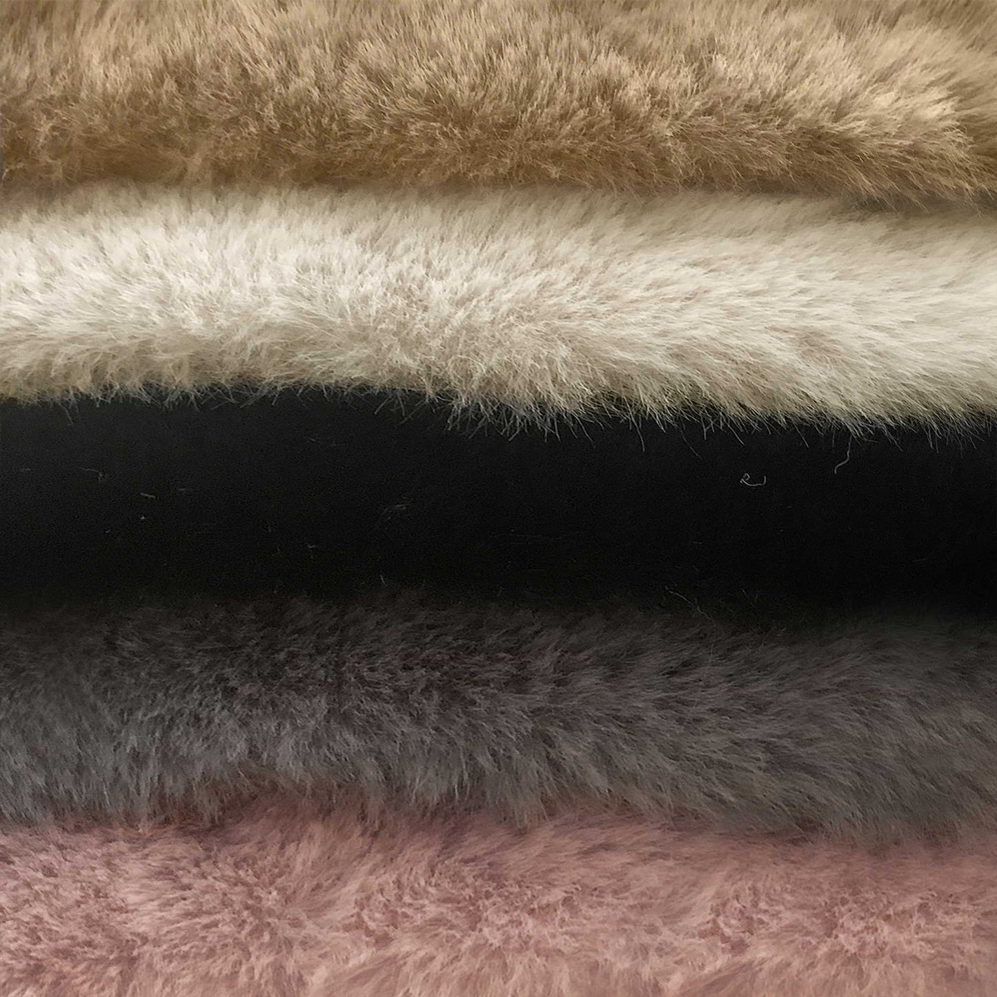 HomeRoots 3" x 5" Luxe Faux Rabbit Fur Rectangular Rug in Taupe Finish