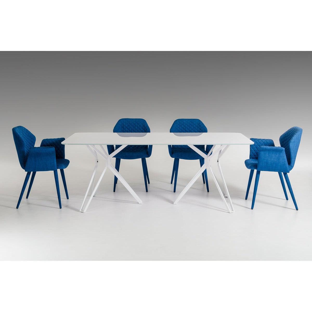 HomeRoots 30" Glass And Metal Dining Table In White Finish