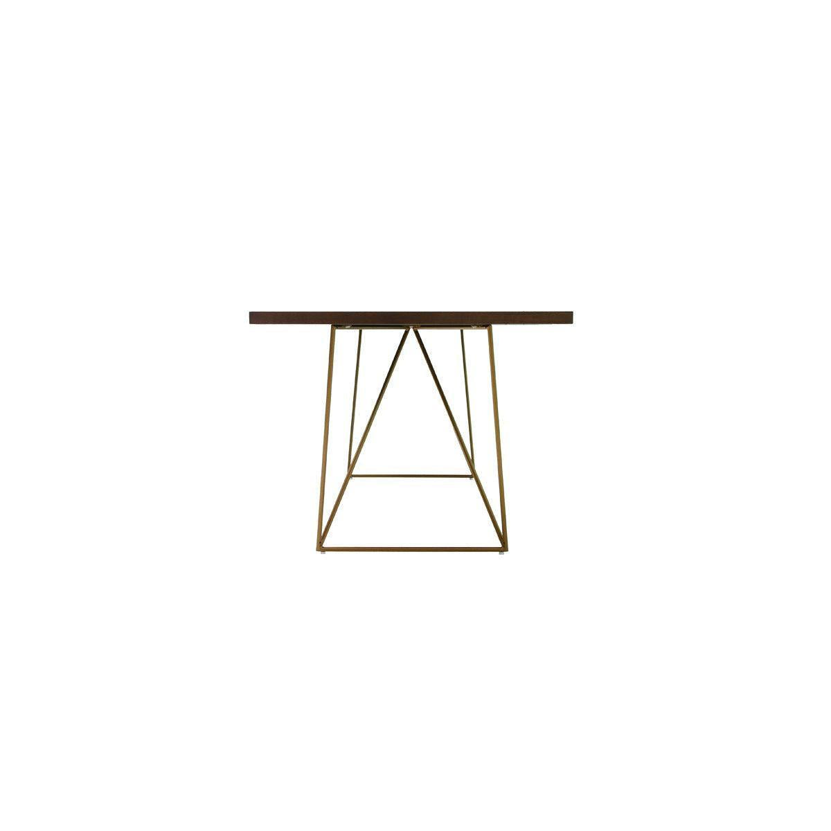 HomeRoots 30" Tobacco Veneer MDF And Antique Brass Dining Table