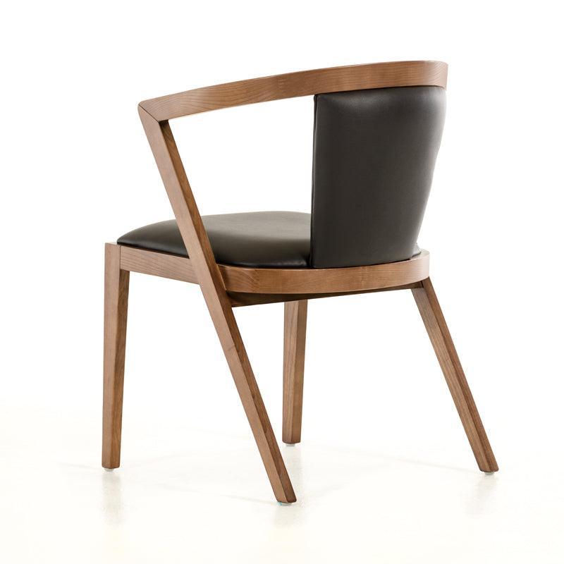 HomeRoots 30" Wood And Leatherette Dining Chair In Walnut And Black