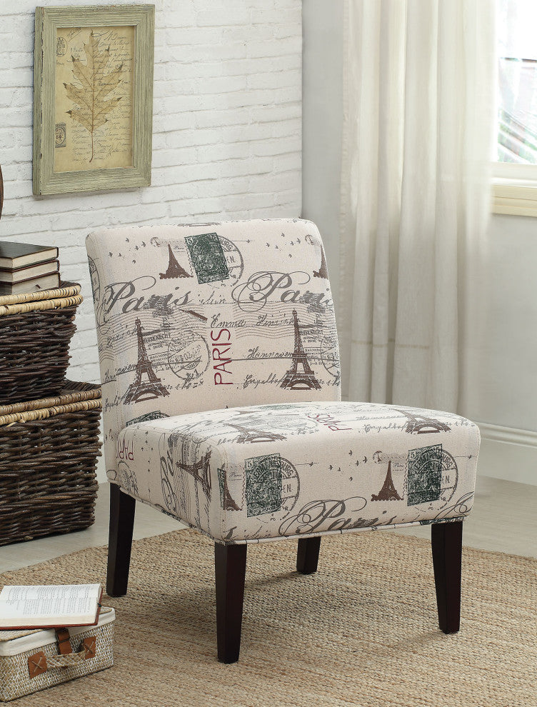 HomeRoots 30" x 23" x 33" Fabric And Espresso Accent Chair