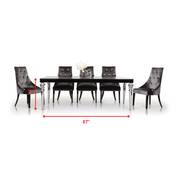 HomeRoots 31" Black Crocodile Lacquer Dining Table
